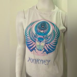 Journey White Graphic Band Tank | Size: M